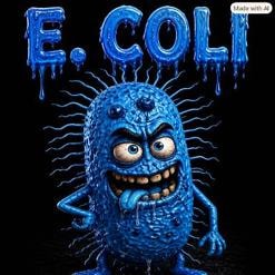 E. Coli — grotesque bacteria character illustration